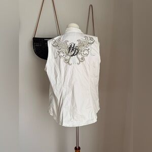 Harley Davidson Zip-up Sleeveless Tank Top, Size XL
